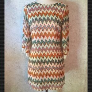 Chevron Multi colored Dress Size 5